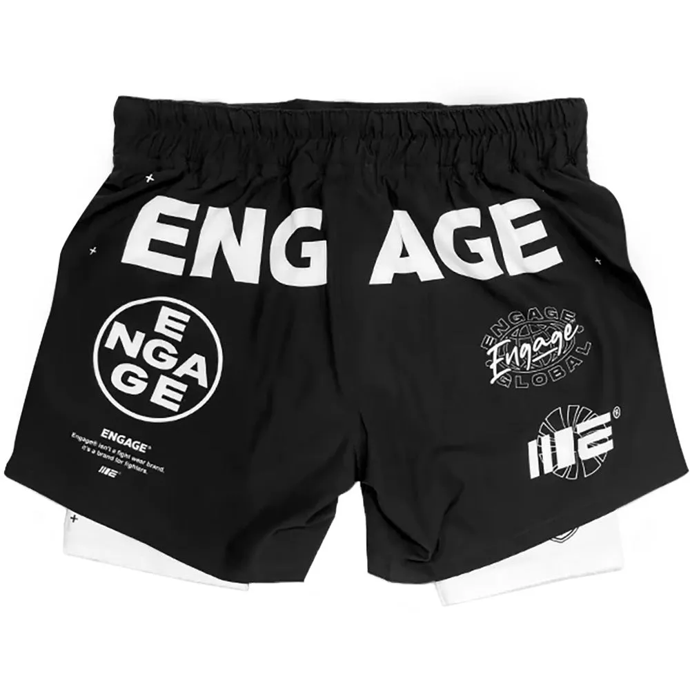 Engage Billboard 2-in-1 Fight Shorts - Black