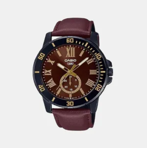 Enticer Men's Chronograph Leather Watch A2071 - MTP-VD200BL-5BUDF