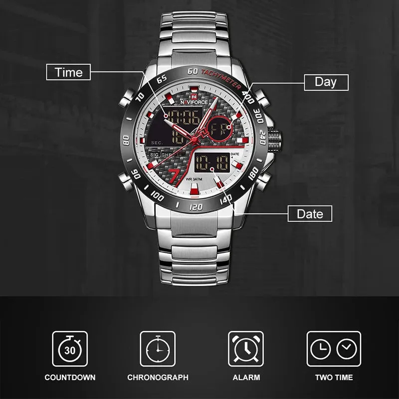 Fashion Men Quartz Analog Digital Watch Male Business Luminous Clock