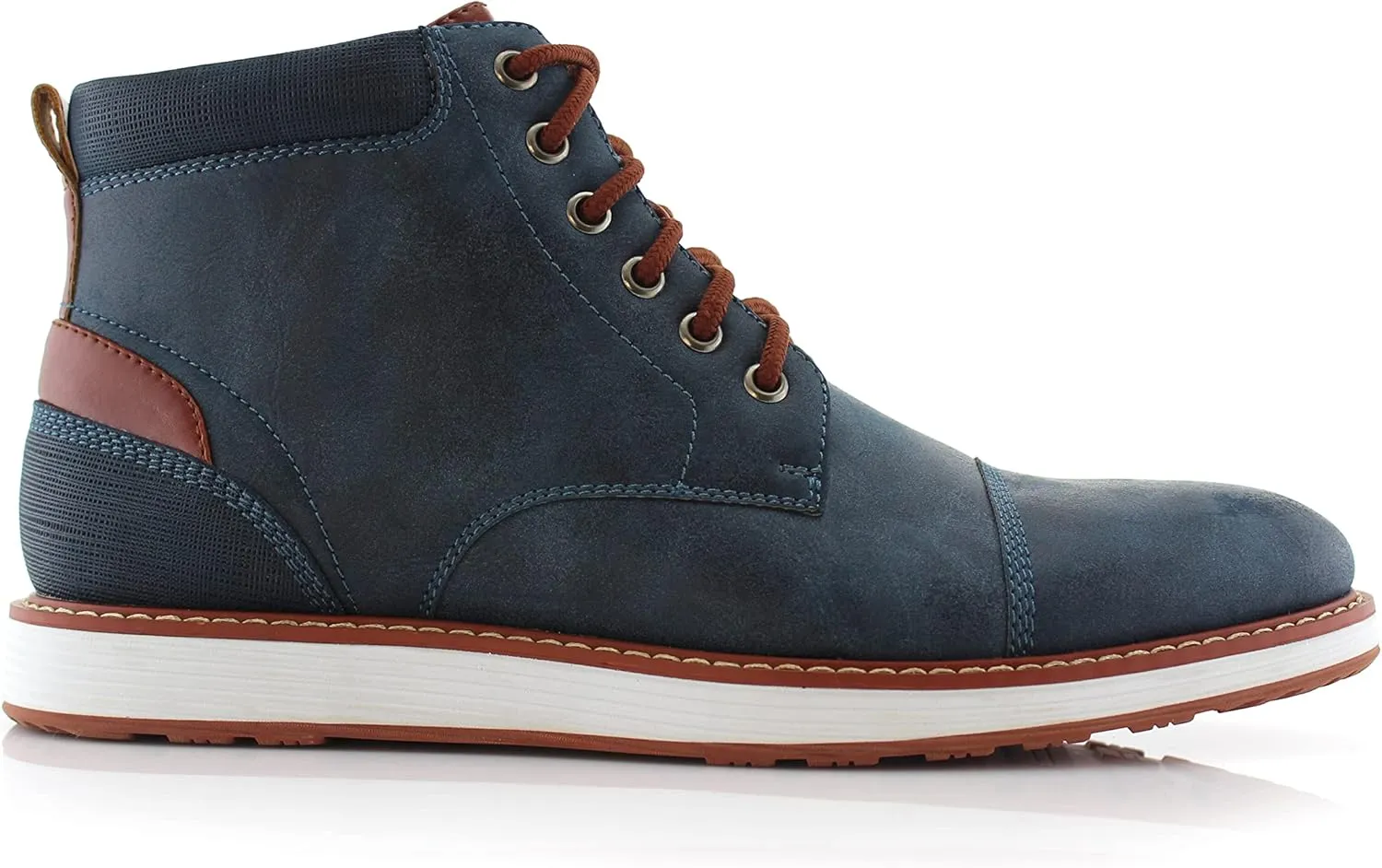 Ferro Aldo Birt MFA506027 Mens Memory Foam Casual Mid-Top Sneaker Desert Vegan Leather Chukka Boots