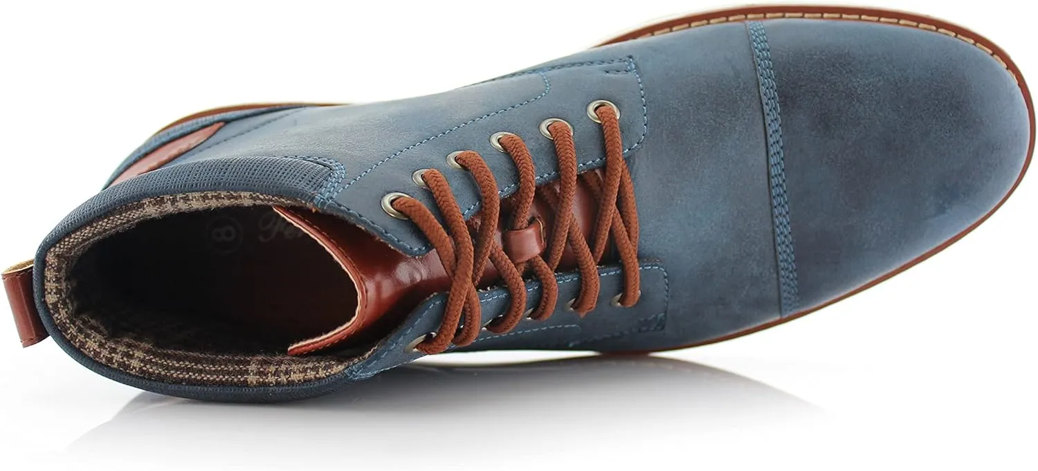 Ferro Aldo Birt MFA506027 Mens Memory Foam Casual Mid-Top Sneaker Desert Vegan Leather Chukka Boots