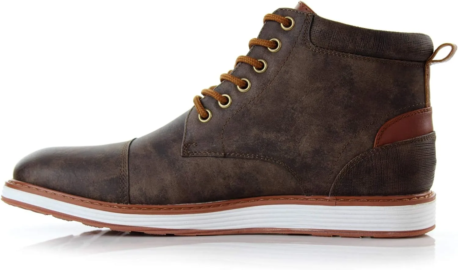 Ferro Aldo Birt MFA506027 Mens Memory Foam Casual Mid-Top Sneaker Desert Vegan Leather Chukka Boots