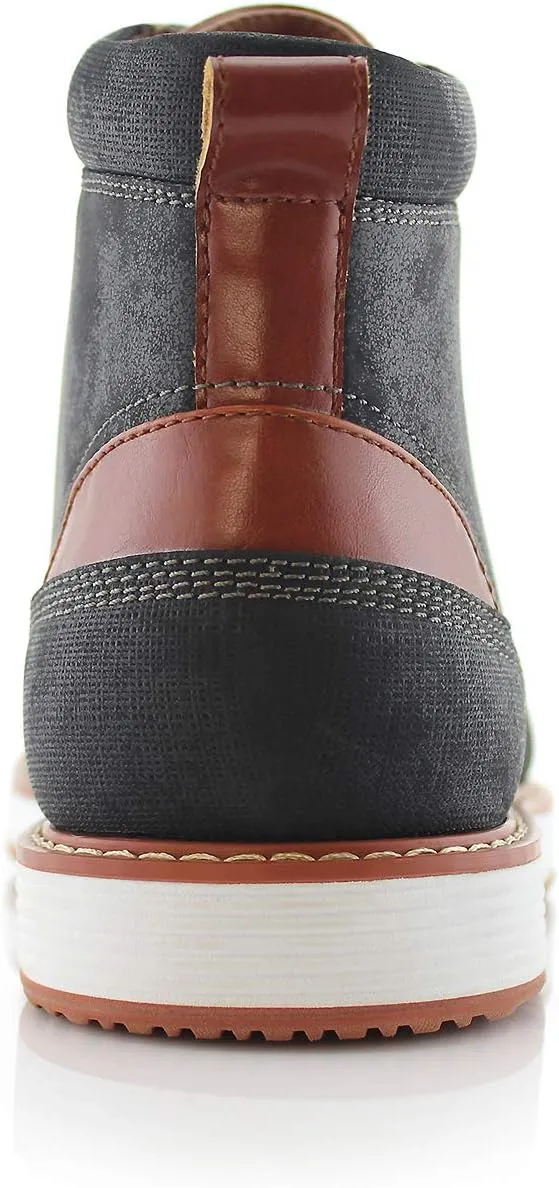 Ferro Aldo Birt MFA506027 Mens Memory Foam Casual Mid-Top Sneaker Desert Vegan Leather Chukka Boots