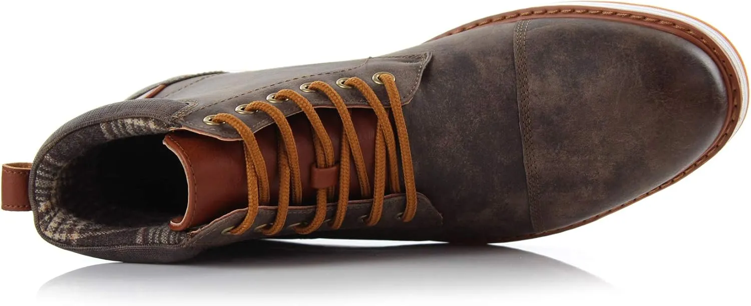 Ferro Aldo Birt MFA506027 Mens Memory Foam Casual Mid-Top Sneaker Desert Vegan Leather Chukka Boots