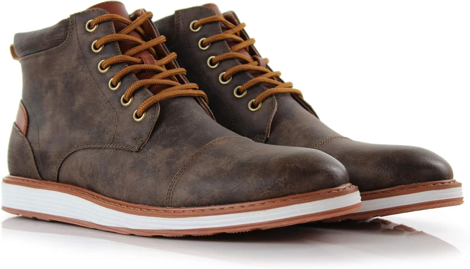 Ferro Aldo Birt MFA506027 Mens Memory Foam Casual Mid-Top Sneaker Desert Vegan Leather Chukka Boots