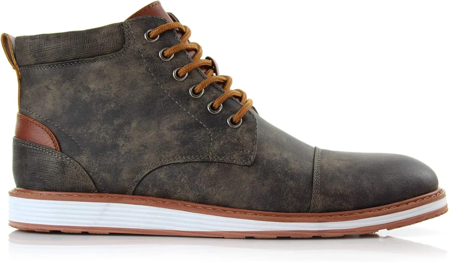 Ferro Aldo Birt MFA506027 Mens Memory Foam Casual Mid-Top Sneaker Desert Vegan Leather Chukka Boots