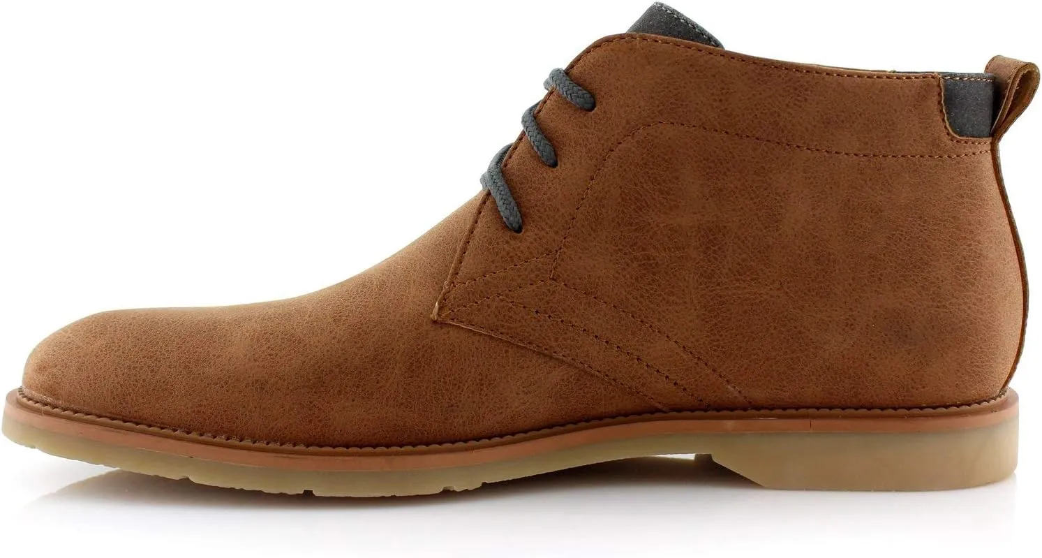 Ferro Aldo Mens Casual Mid-Top Desert Chukka Ankle Boots