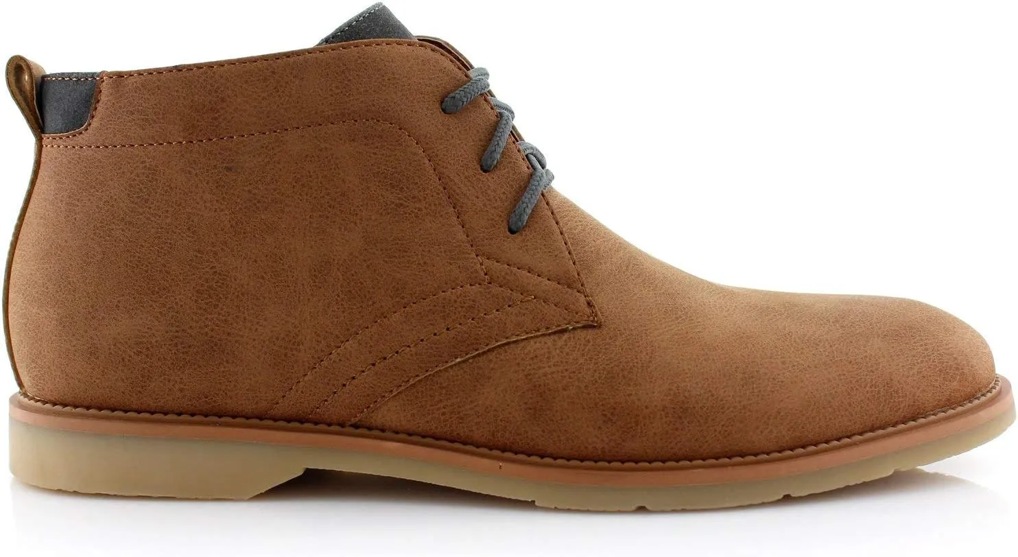 Ferro Aldo Mens Casual Mid-Top Desert Chukka Ankle Boots