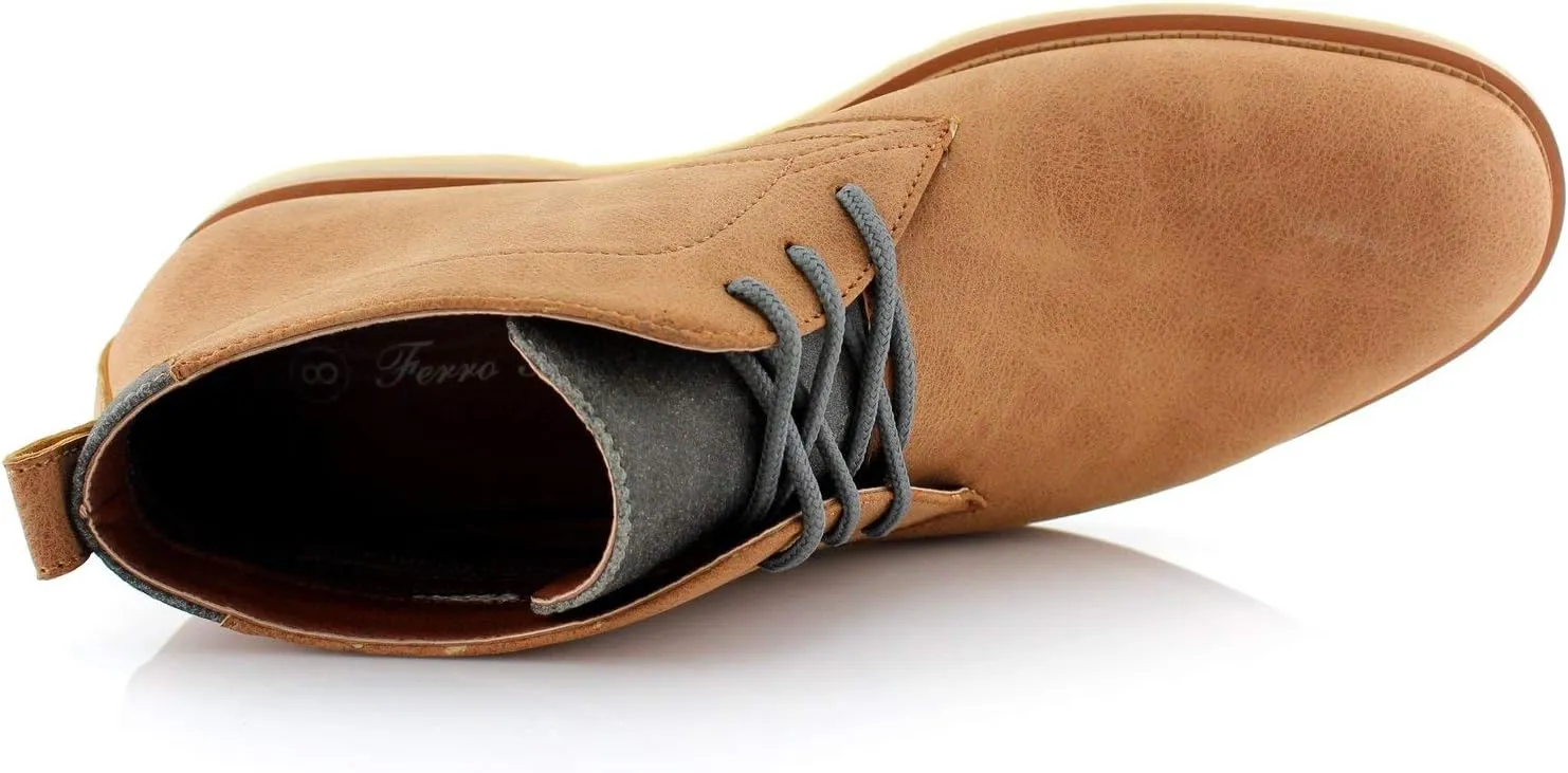 Ferro Aldo Mens Casual Mid-Top Desert Chukka Ankle Boots
