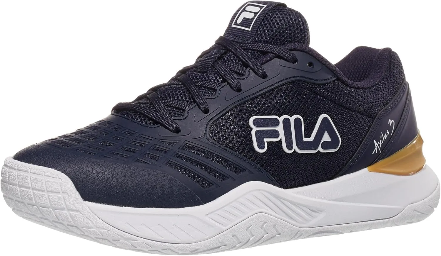 Fila Axilus 3 Womens Tennis Shoes Navy/Wht/Wheat B Medium 8.5
