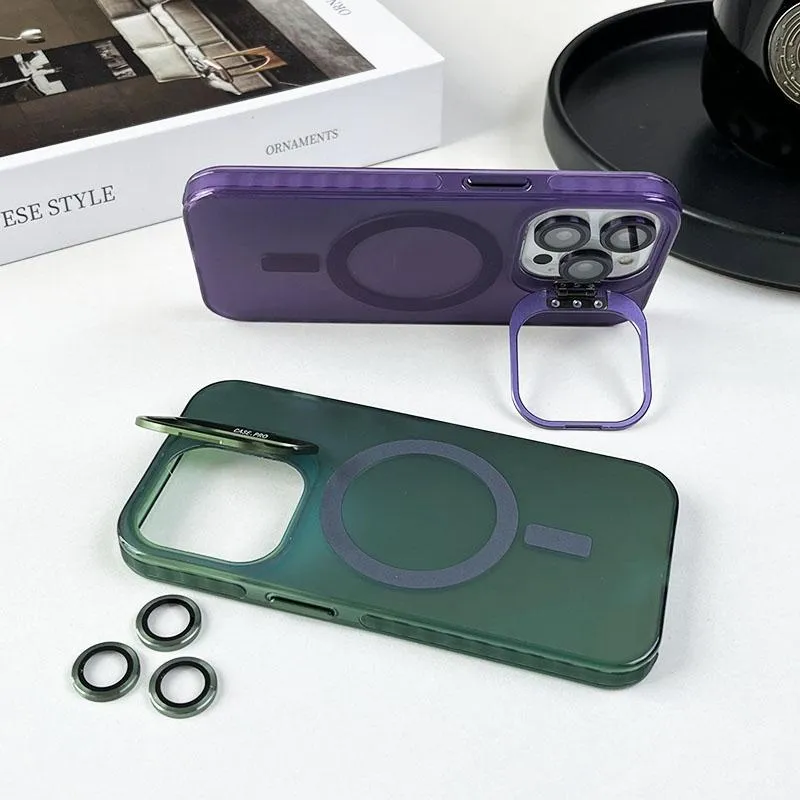 For Iphone 15 Magsafe Lens Holder Pc Hybrid Tpu Phone Case