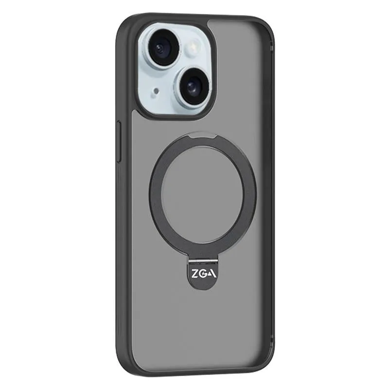 For Iphone 15 Zga Magsafe Holder Pc Hybrid Tpu Phone Case