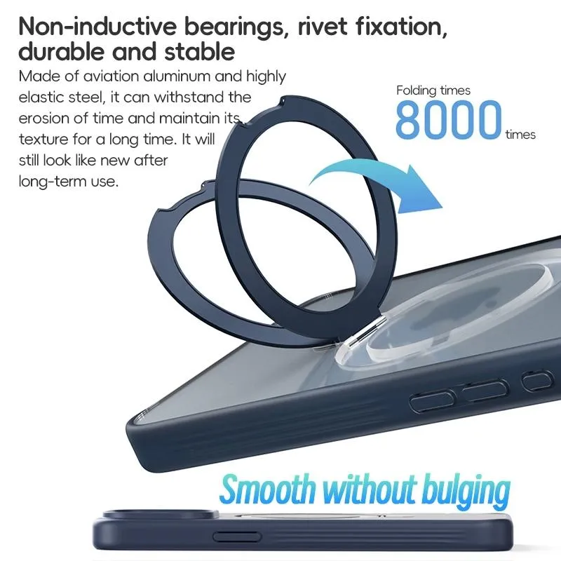 For Iphone 15 Zga Magsafe Holder Pc Hybrid Tpu Phone Case