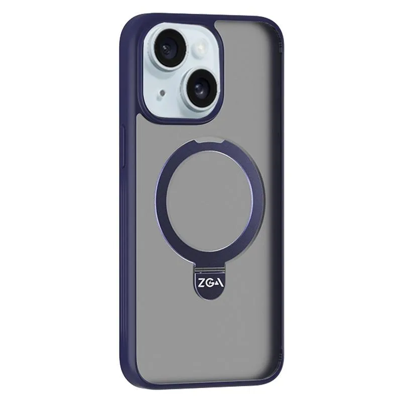 For Iphone 15 Zga Magsafe Holder Pc Hybrid Tpu Phone Case