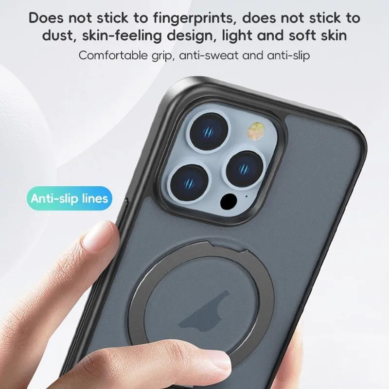 For Iphone 15 Zga Magsafe Holder Pc Hybrid Tpu Phone Case