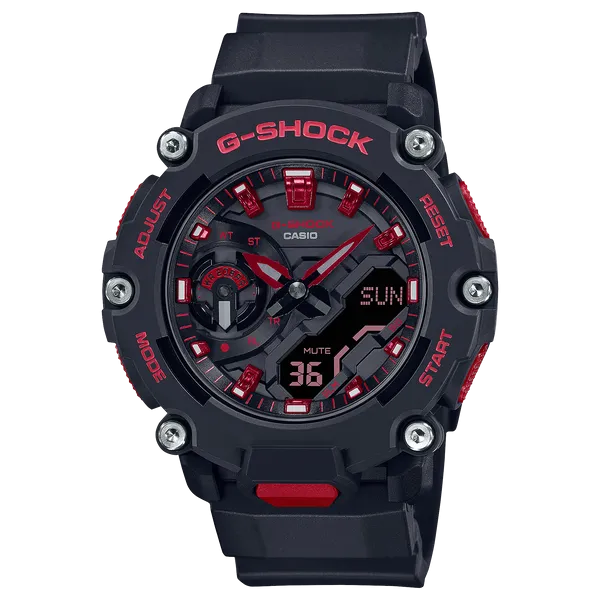 G-Shock GA2200BNR-1A Ignite Red Line Ana-Digi Black Red
