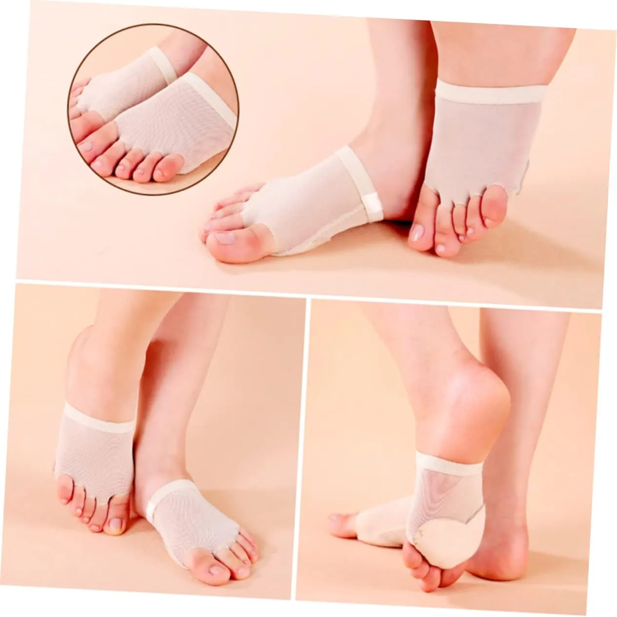Gatuida Dancing Shoes Dance Forefoot Cushion Ballet Foot Undies Five Dance Toe Thong Women Practice Half Sole