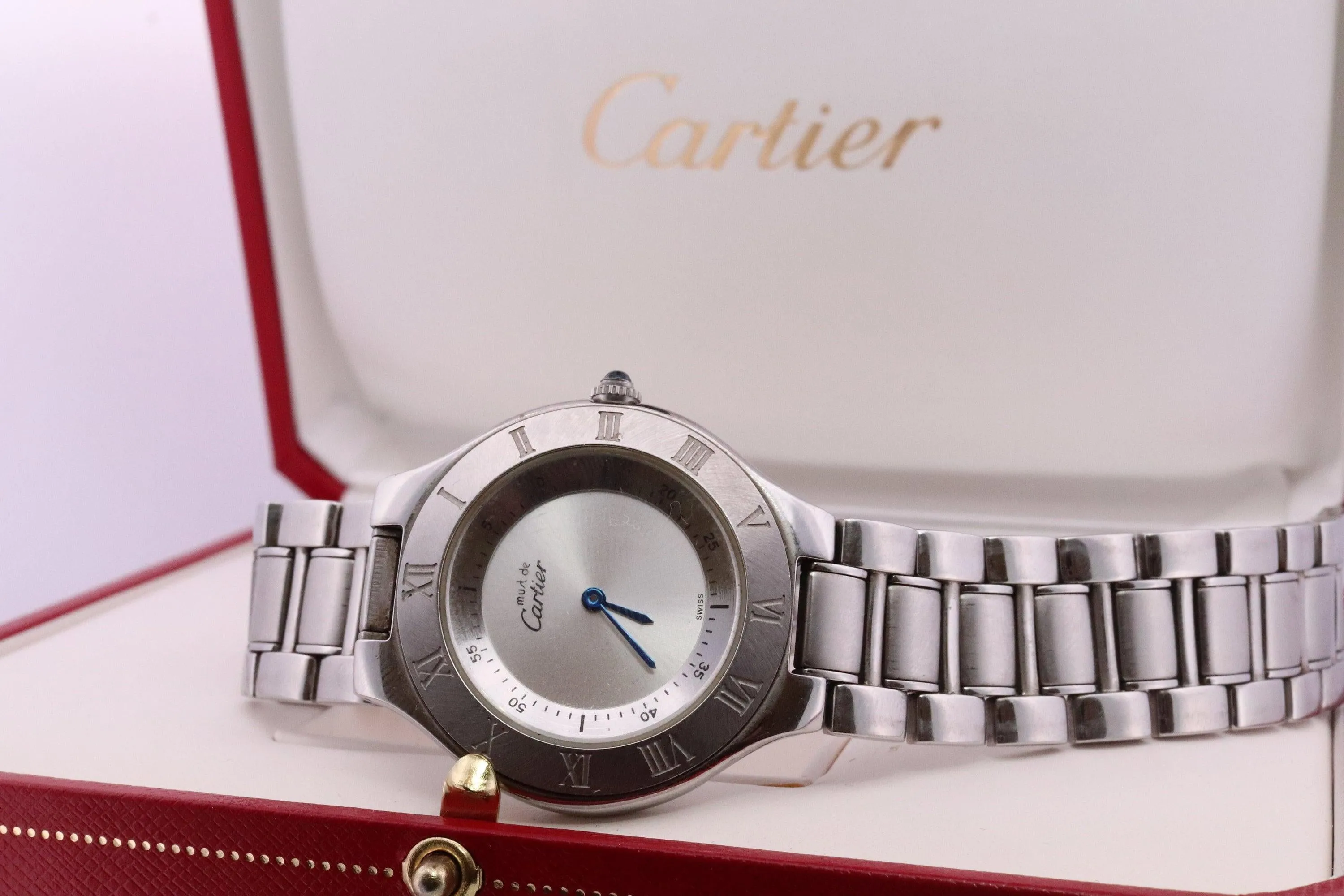 Genuine Cartier 1330 Watch. Must de Cartier 21 Stainless Steel Quartz Watch.