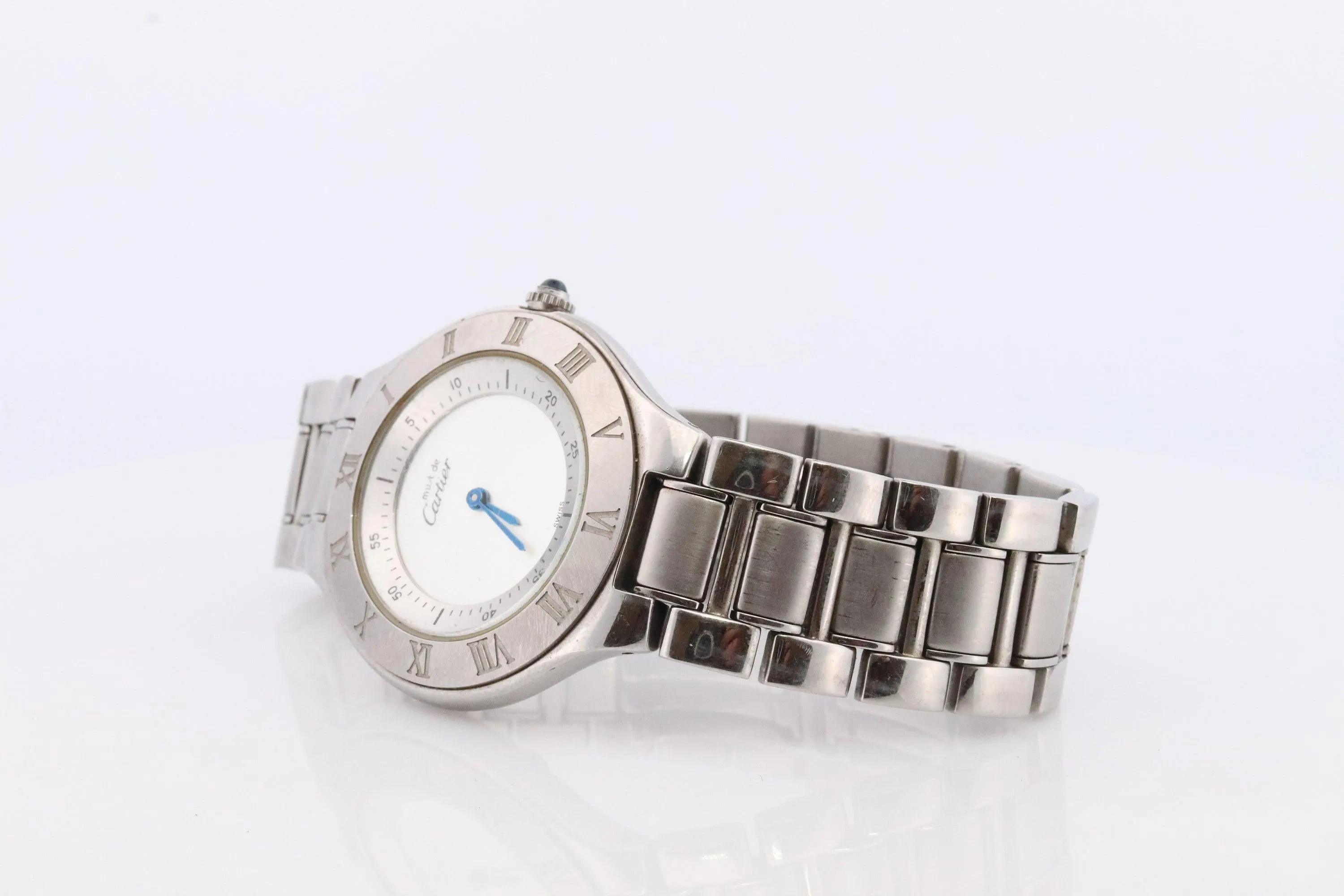 Genuine Cartier 1330 Watch. Must de Cartier 21 Stainless Steel Quartz Watch.