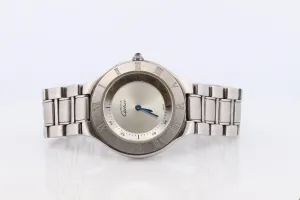 Genuine Cartier 1330 Watch. Must de Cartier 21 Stainless Steel Quartz Watch.