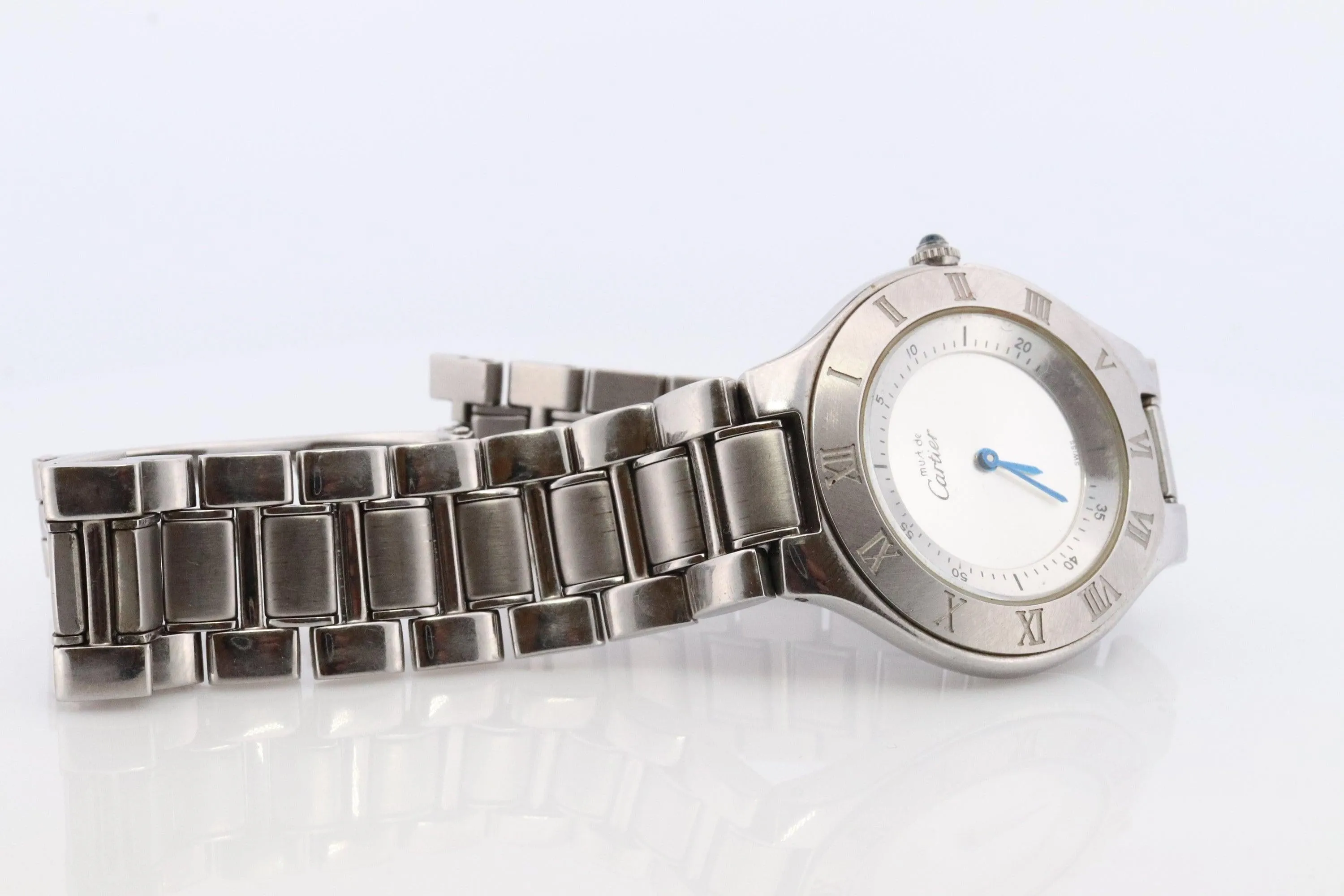 Genuine Cartier 1330 Watch. Must de Cartier 21 Stainless Steel Quartz Watch.
