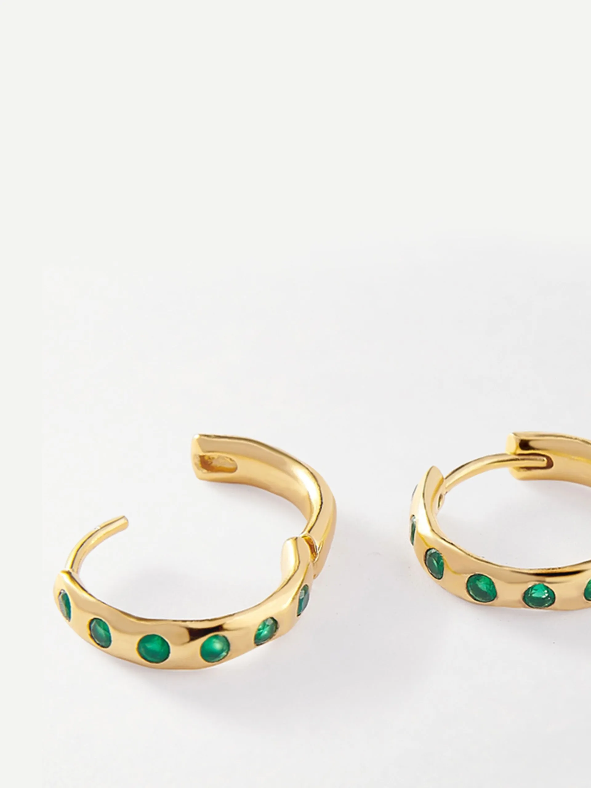 Gold solstice green onyx earrings