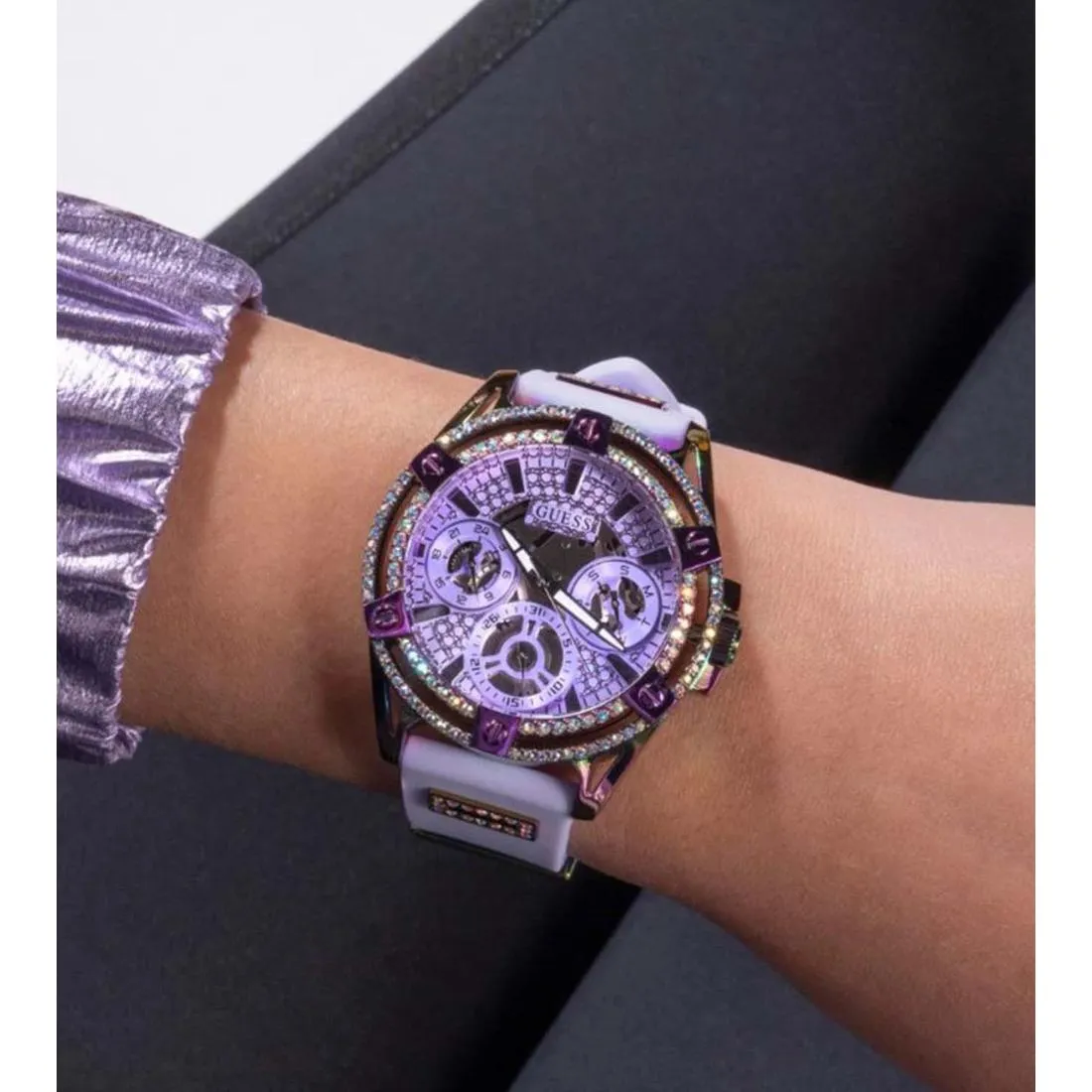 Guess Ladies 40 mm Purple Dial Multi-function Watch - GW0536L4
