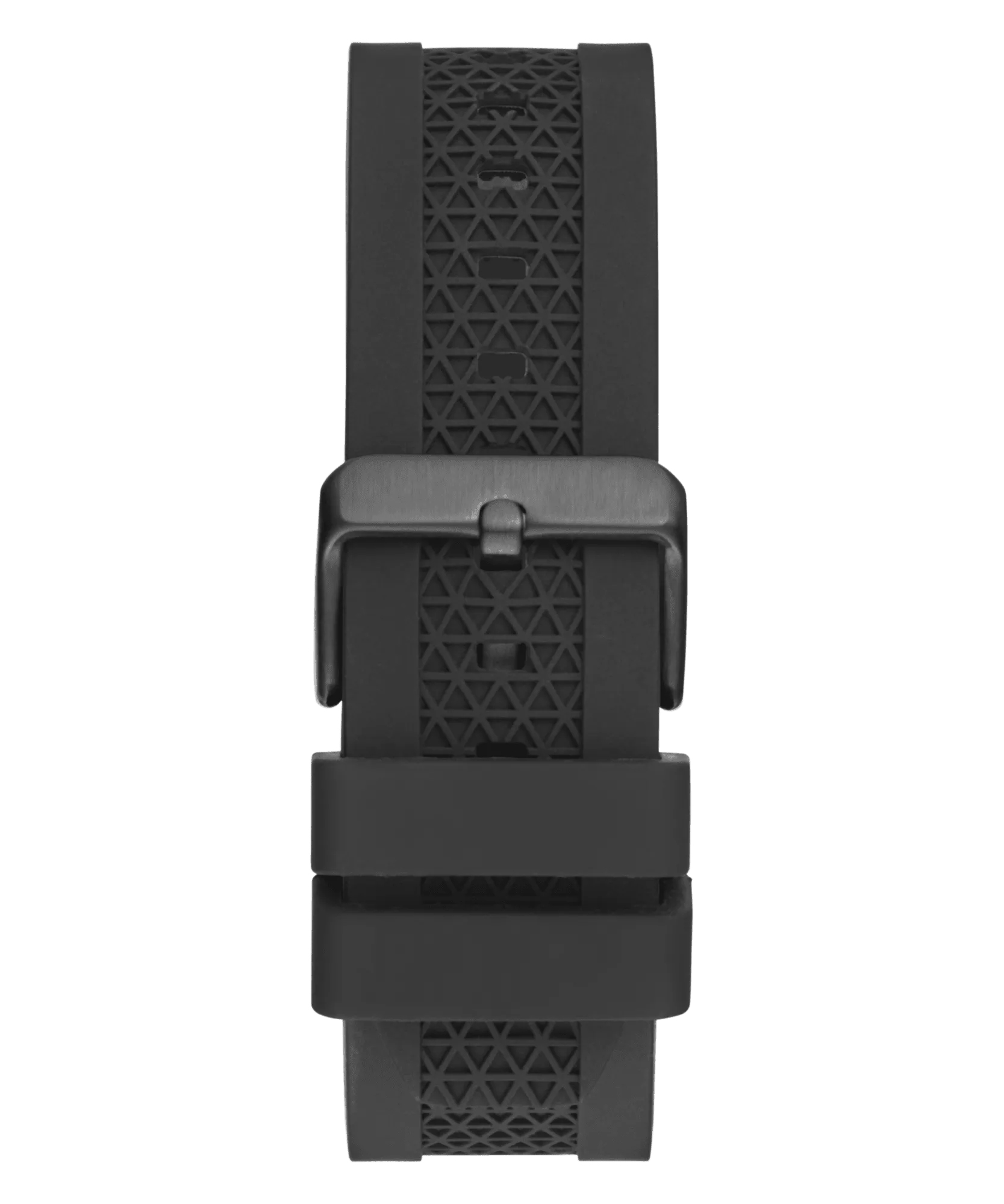 Guess Network Brushed Black Logo Case Sunray Black Logo Dial With Black Logo Silicone Strap GW0712G1