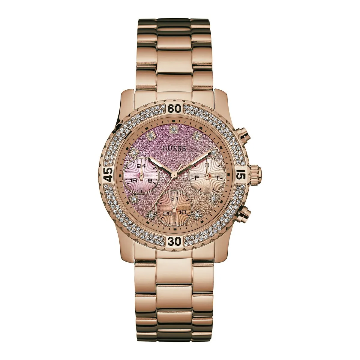 Guess Women Pink Dial Multifunction Watch - U0774L3M