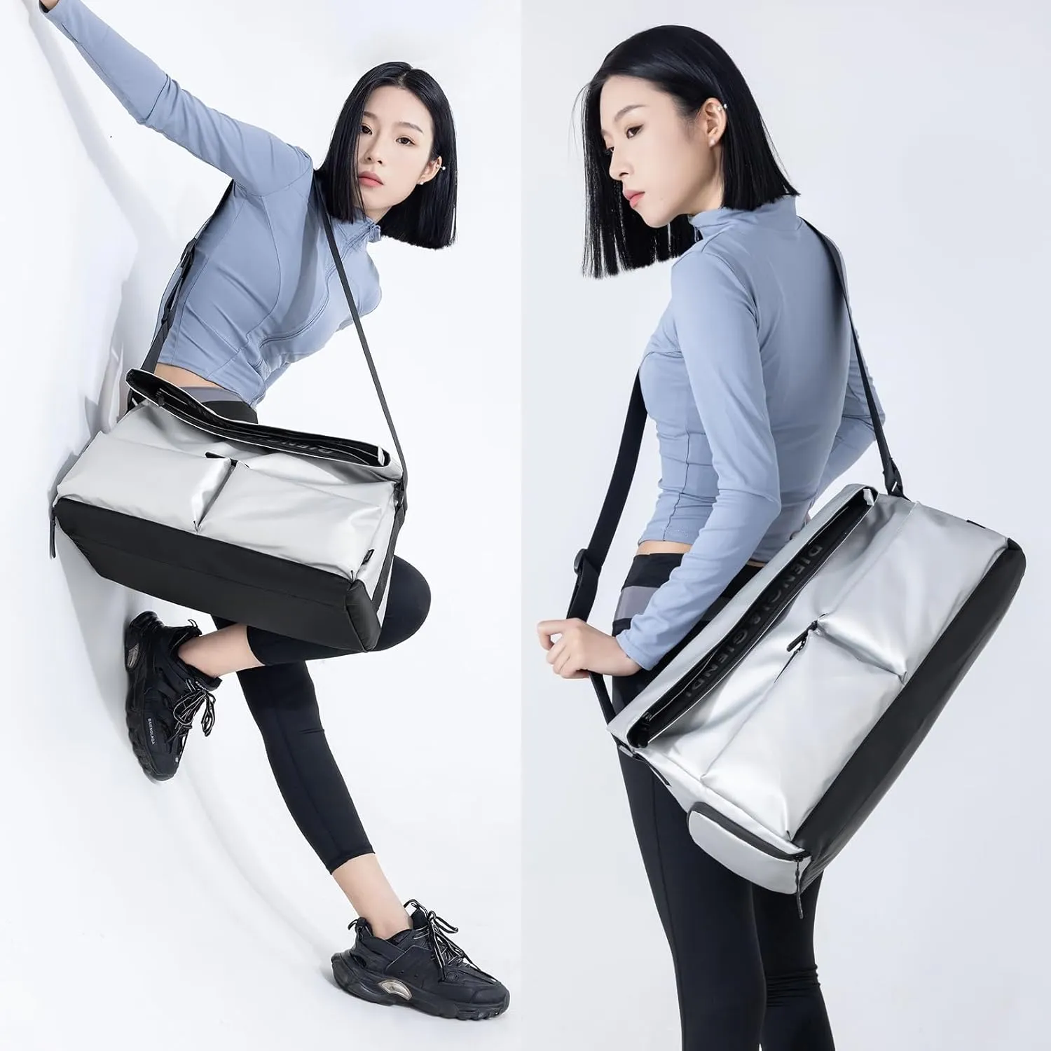 Gym Bag for Women Men with Shoe Compartment, Small Sport Duffle Gym Tote Bag with Wet Pocket, Waterproof Travel Duffle Bag Workout Dance Yoga Bag