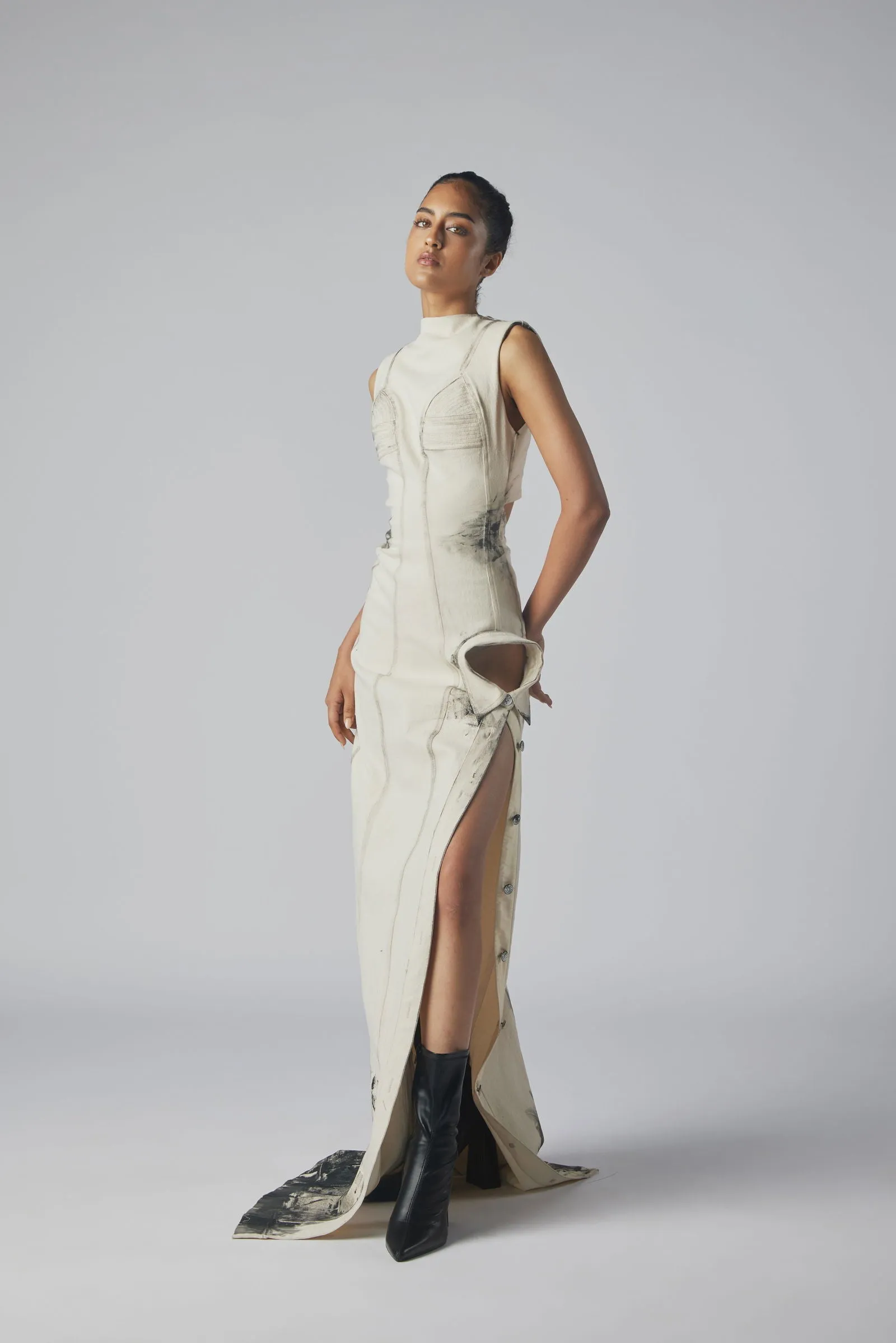 HAND PAINTED STATEMENT DRESS