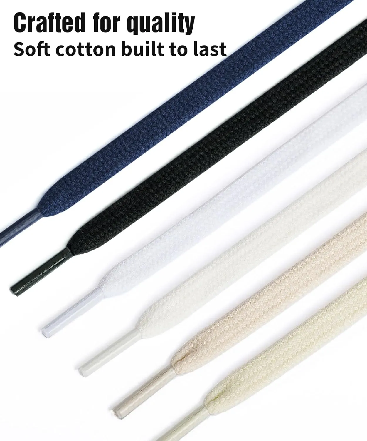 Handshop 2 Pairs Flat Athletic Shoelaces 5/16" in 40"-63" Wide Sneaker Replacement Shoe Laces