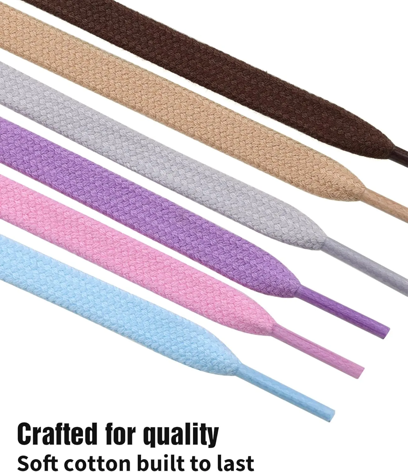 Handshop 2 Pairs Flat Athletic Shoelaces 5/16" in 40"-63" Wide Sneaker Replacement Shoe Laces