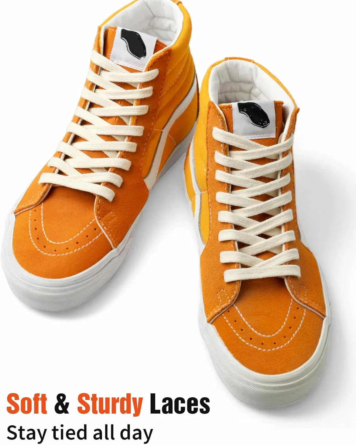 Handshop 2 Pairs Flat Athletic Shoelaces 5/16" in 40"-63" Wide Sneaker Replacement Shoe Laces