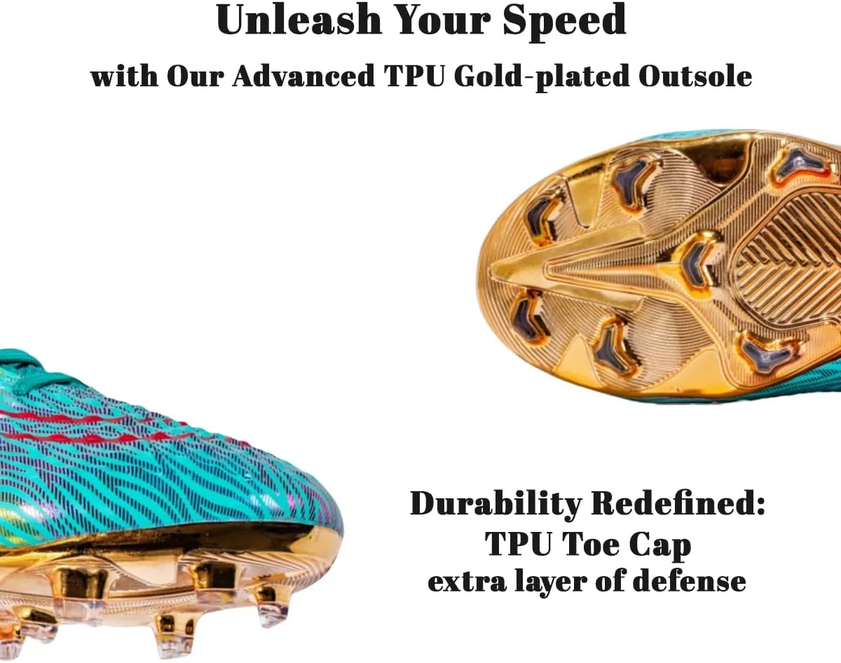HESBITEUL Soccer Cleats Firm Ground: Lightweight FG Football Shoes