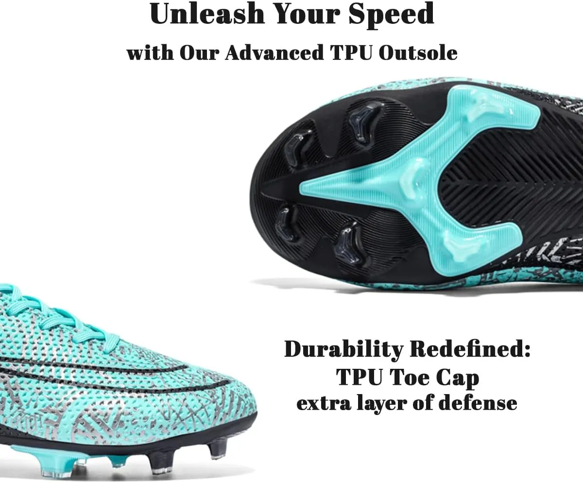 HESBITEUL Soccer Cleats Firm Ground: Lightweight FG Football Shoes