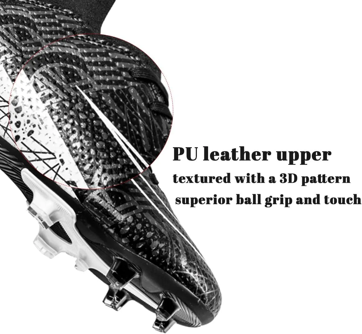 HESBITEUL Soccer Cleats Firm Ground: Lightweight FG Football Shoes