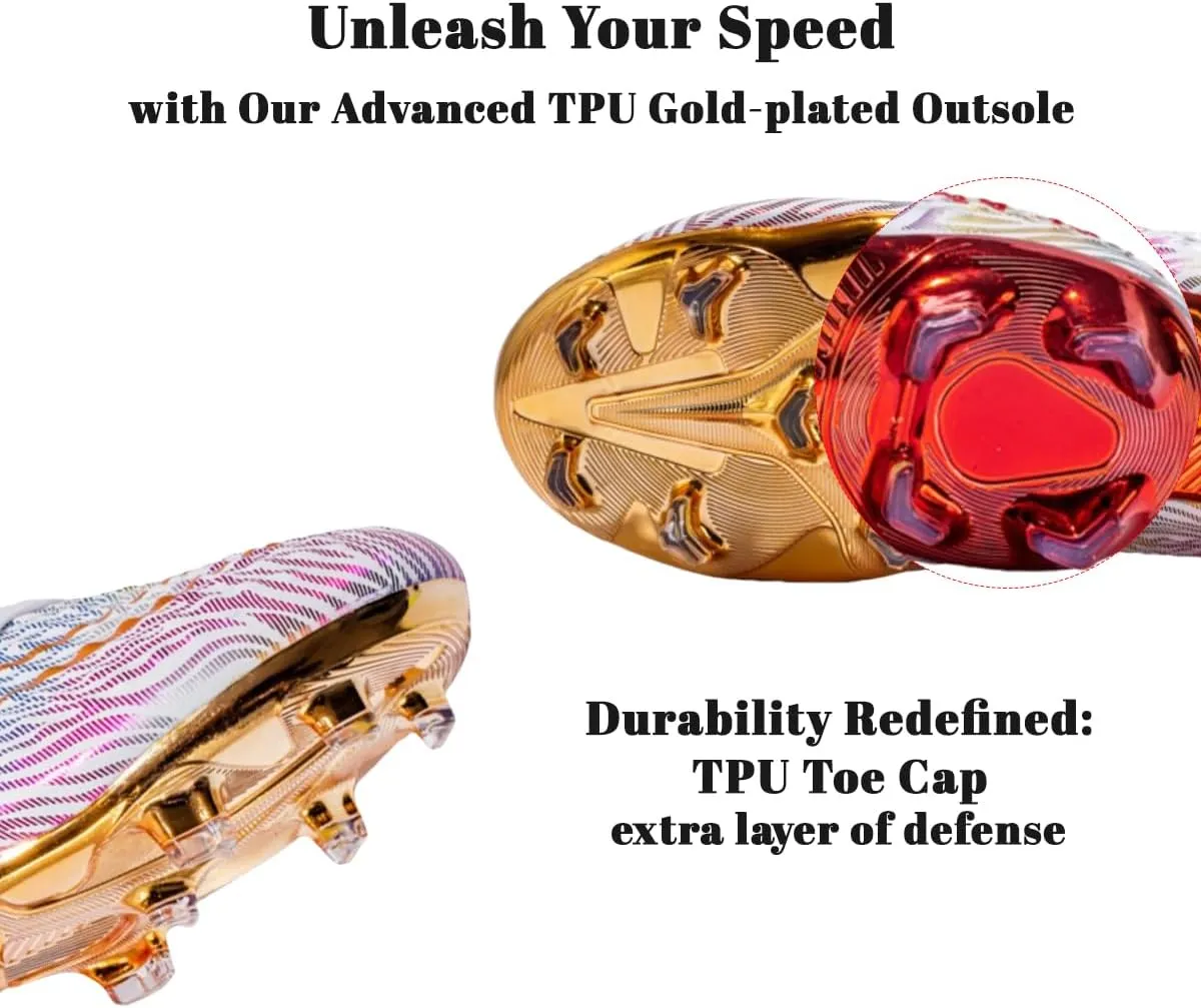 HESBITEUL Soccer Cleats Firm Ground: Lightweight FG Football Shoes