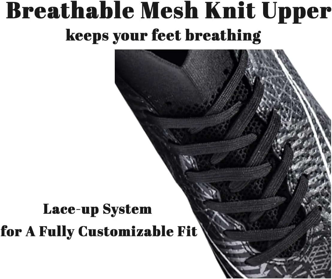 HESBITEUL Soccer Cleats Firm Ground: Lightweight FG Football Shoes