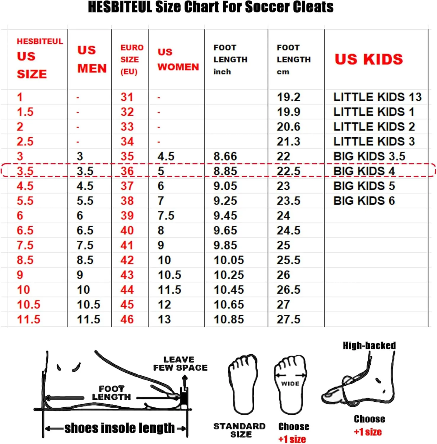 HESBITEUL Soccer Cleats Firm Ground: Lightweight FG Football Shoes