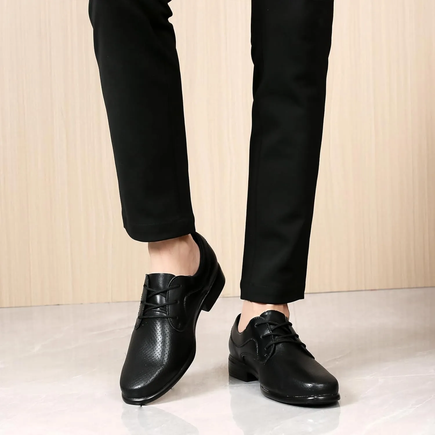 HIPPOSEUS Men's Ballroom Latin Performance Shoes Lace up Waltz Modern Dancing Practice Shoe,Model WP