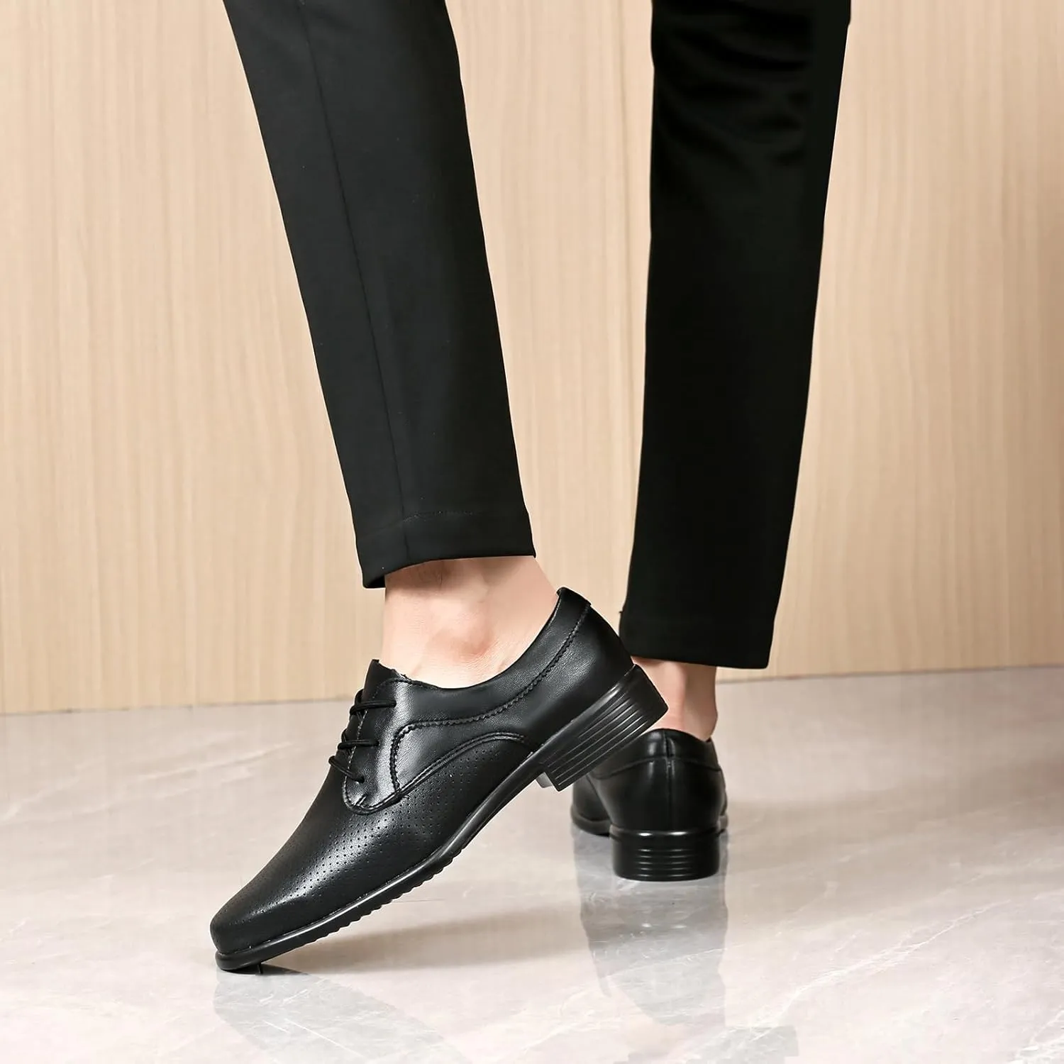 HIPPOSEUS Men's Ballroom Latin Performance Shoes Lace up Waltz Modern Dancing Practice Shoe,Model WP