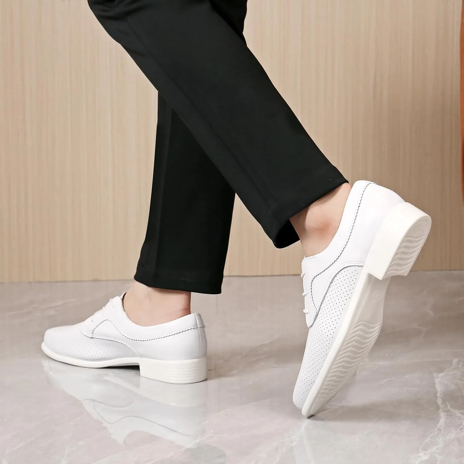 HIPPOSEUS Men's Ballroom Latin Performance Shoes Lace up Waltz Modern Dancing Practice Shoe,Model WP