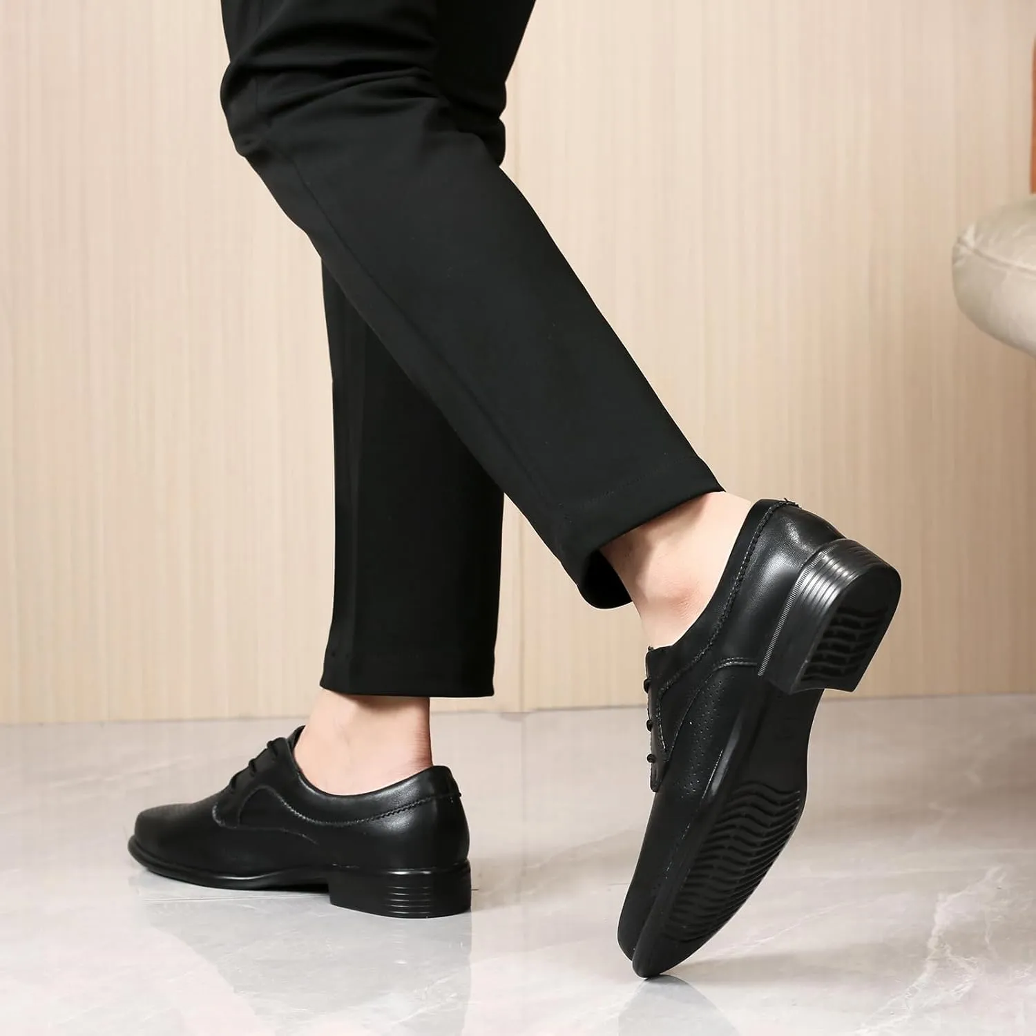 HIPPOSEUS Men's Ballroom Latin Performance Shoes Lace up Waltz Modern Dancing Practice Shoe,Model WP