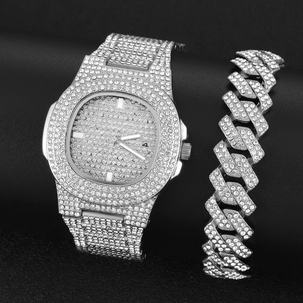 Iced Out Women Watches Bracelet Gold Ladies Wrist Watches