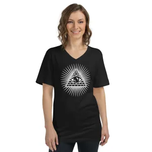Illuminati All Seeing Psychic Eye Women’s Short Sleeve V-Neck T-Shirt