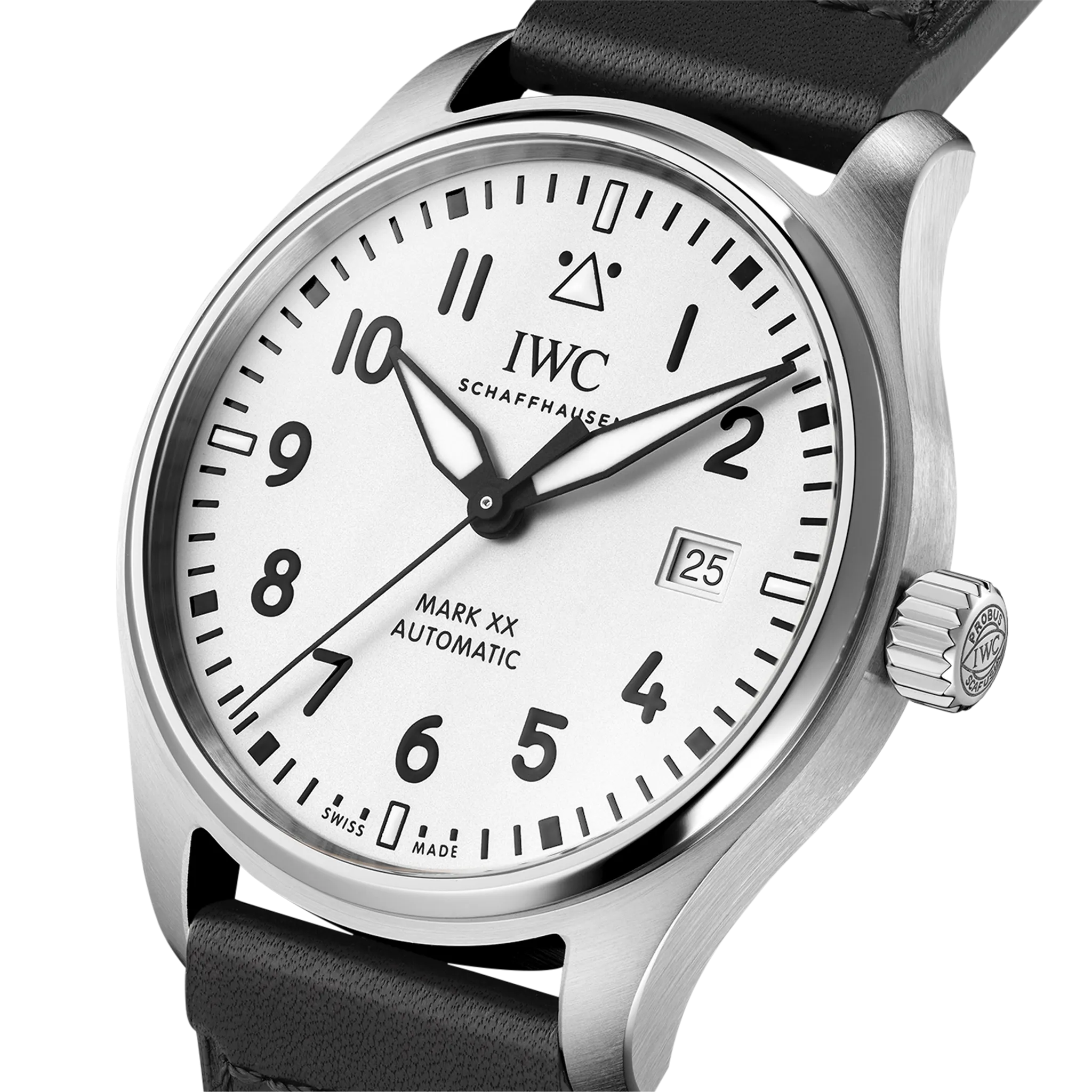 IWC Shaffhausen 40mm Pilot's Watch Mark XX w/ Silver Dial & Calf Strap