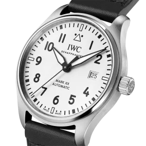IWC Shaffhausen 40mm Pilot's Watch Mark XX w/ Silver Dial & Calf Strap