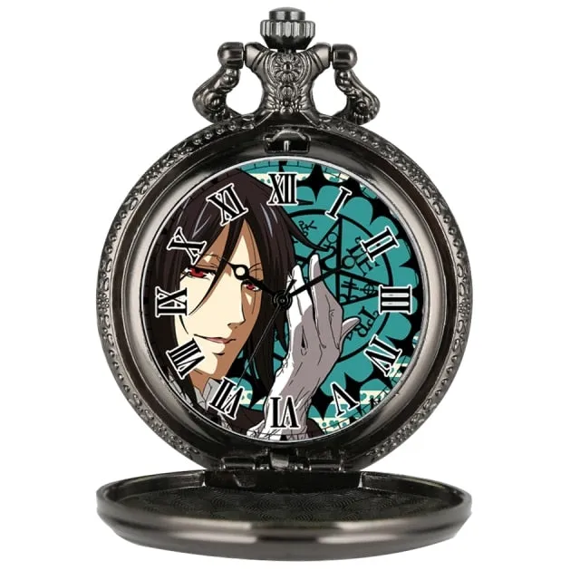 Japanese Anime Black Butler Quartz Pocket Watch