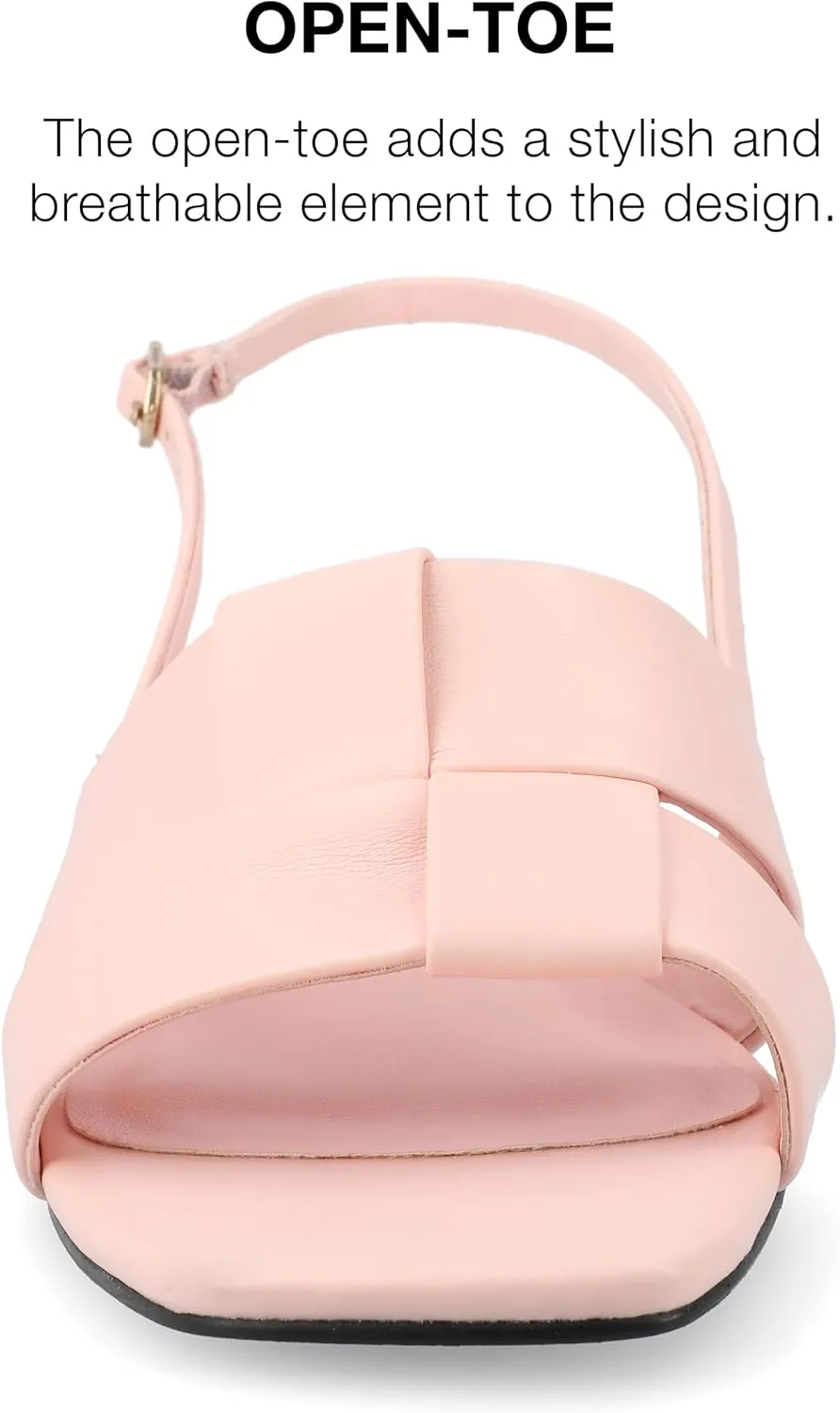 Journee Womens Woven Slingback Inset Low Covered Block Heel Open Square Toe Tabatha Comfort Foam Sandals